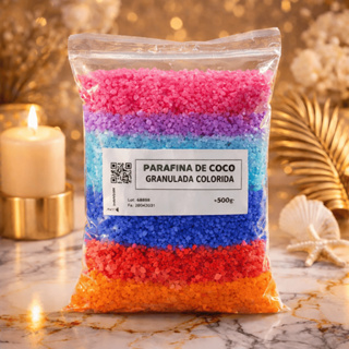 Parafina Vela Colorida Granulada Cera Vegetal 500g em Oferta na Shopee