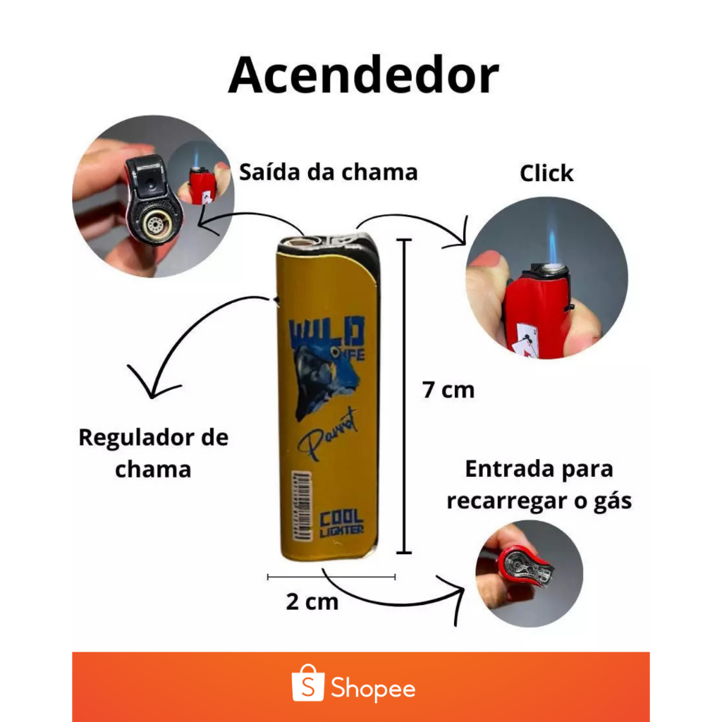 Mini Maçarico barato Portátil Recarregável com 1, 3 ou 5- Com Regulagem Culinário Acendedor De Carvão, fogão-Camping