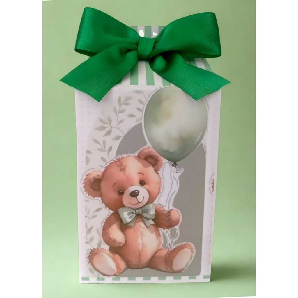 Caixa Milk Ursinho Baby Verde | lembrancinhas personalizadas  | lchá de bebê  | lchá revelação