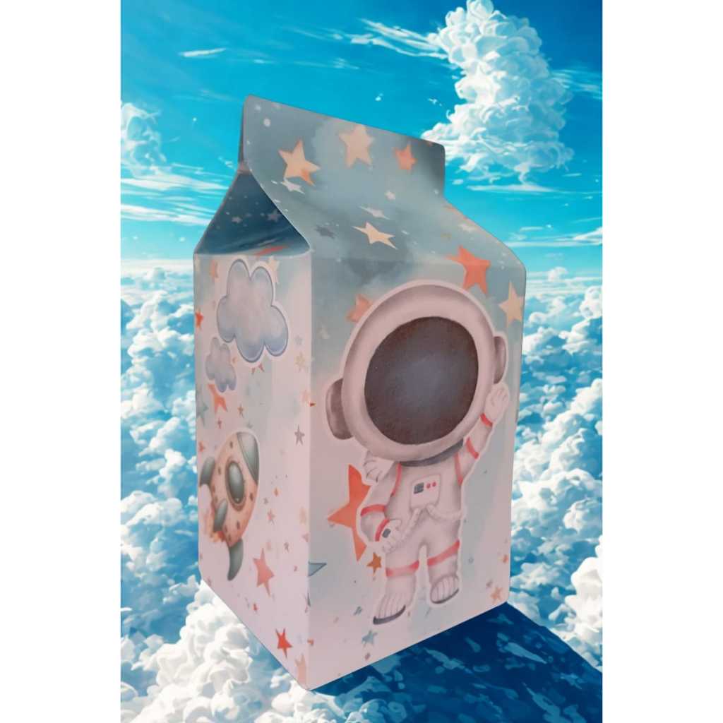 Caixa Milk Astronauta | lembrancinhas personalizadas pra aniversário | lchá de bebê | lchá revelação