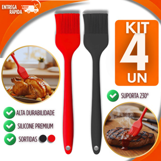 Kit 4 Pincel de Silicone Premium Utensílio de Confeitaria Cozinha Culinária 25cm Premium Utilidades Qualidade Garantida em Oferta na Shopee