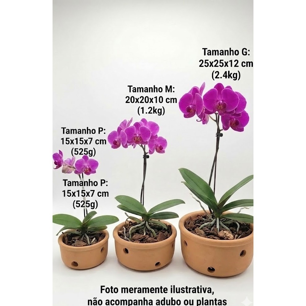 Vaso De Barro Cerâmica Cumbuca Com Furos - P, M e G - Ideal Para Orquídeas