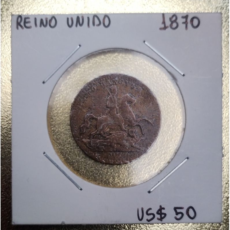 Token Satírico"To Hanover"Reino Unido,1870 "Cumberland Jack"criados como protesto contra impopular duque de Cumberland.