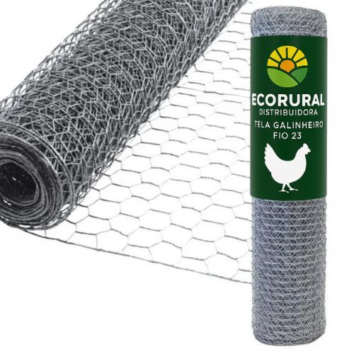 Tela Galvanizada Galinheiro 1,80 x 25 Metros Malha Hexagonal Fio 23