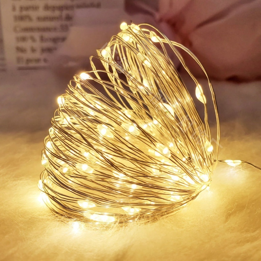 Kit C  5/10/20 Unidades Fio Fada Cordão Luz Leds 2 Metros Díodo Emissor De Luz Reutilizável Segurança Leds Decoração