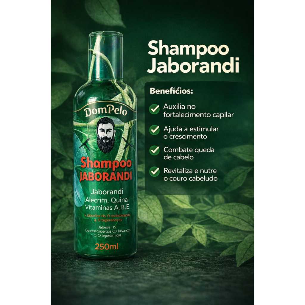 Shampoo Antiqueda Jaborandi Crescimento saudável DOM PELO 250ml