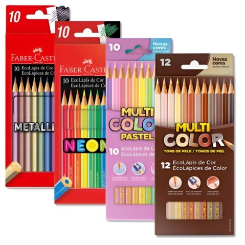 Lápis De Cor Metálico + Neon + Pastel  Neon