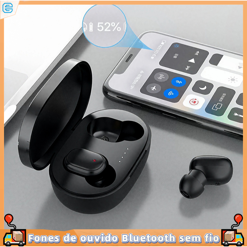 Fones de ouvido esportivos sem fio Bluetooth com bateria de longa duração Fones de ouvido Bluetooth com microfone Cancel