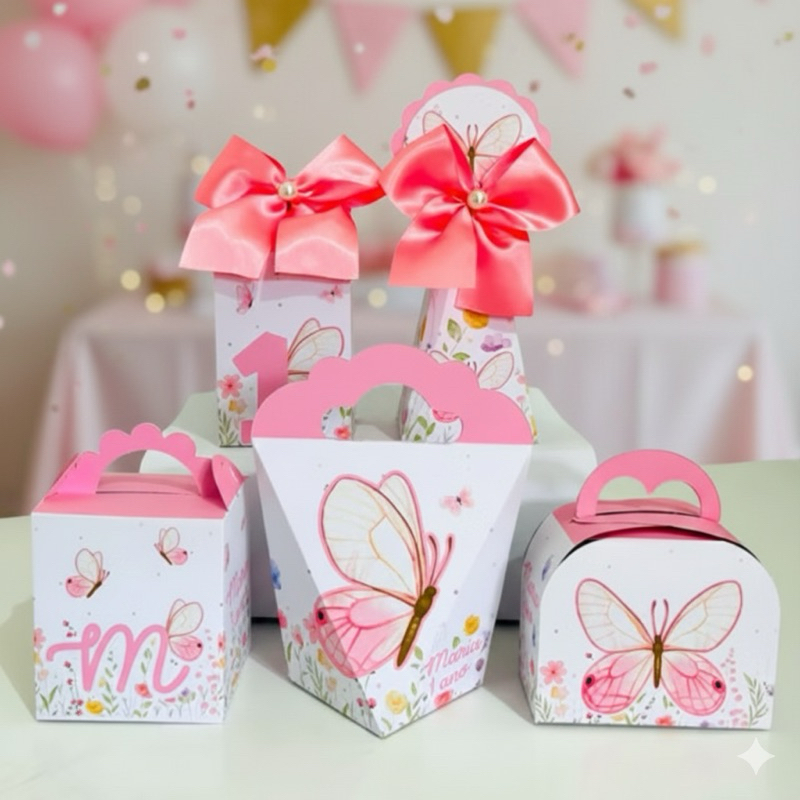 Personalizados Jardim das Borboletas - PEGUE E MONTE - KIT FESTA -CAIXINHAS PERSONALIZADAS - ANIVERSÁRIO - LEMBRANCINHAS