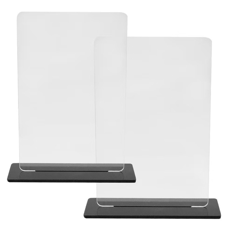 Kit c/ 10 Placas Troféu 10x15cm em Acrílico Cristal 2mm c/ Base Preta