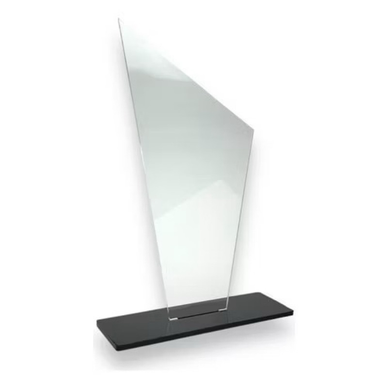 Kit 10 Troféu Acrilico Cristal 2mm 10x18cm C/base Preta