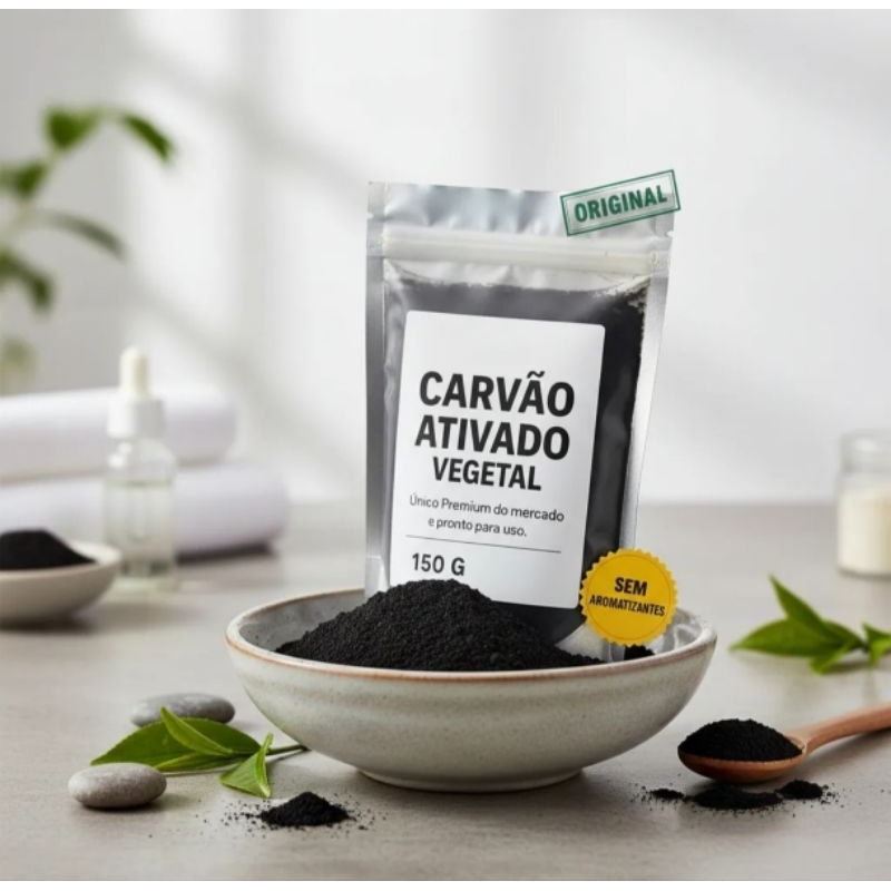 Carvão Ativado Vegetal 150g | Pó Fino | 100% Natural | Uso cosmético, capilar e artesanal — imagem 2 de 2