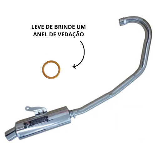 Escapamento CG Titan 160/ Fan 160/ Start 160 2016 até 2024 Mini Turbo Cromado Fortuna
