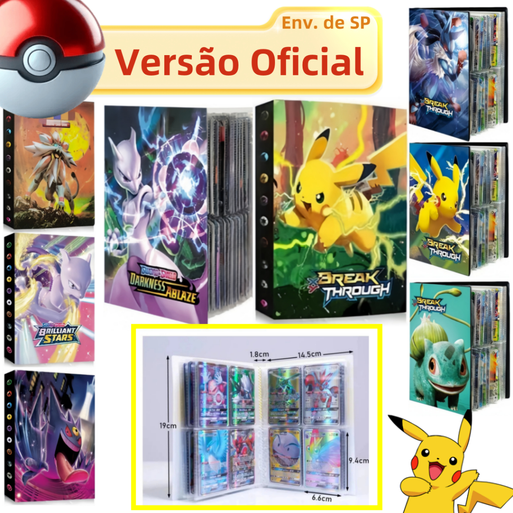 Álbum Pokémon TCG Coleção Variada 240 400 Cartas Cartas de Coleção Cartas de Jogo Cartas de TCG Cartas de Pokémon