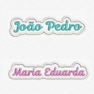 Nome composto, nome sobrenome, patch, pet,bordado aplique, adesivo de roupa bordado