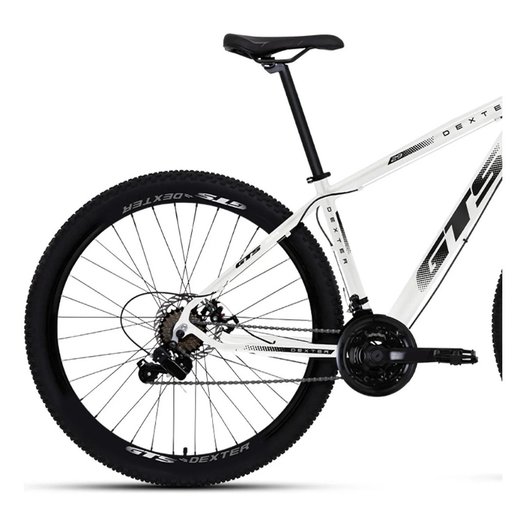 Bicicleta Aro 29 Gts Dexter 24 Marchas Freio A Disco Cor Branco Com Preto Tamanho Do Quadro 19 promocional