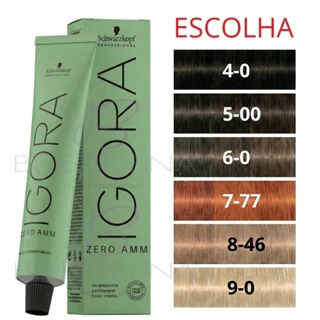 Coloração Tinta Igora Zero Amm Sem Amônia 60g - 1-0 3-0 5-00 7-77 8-46 10-0 - escolha em Oferta na Shopee