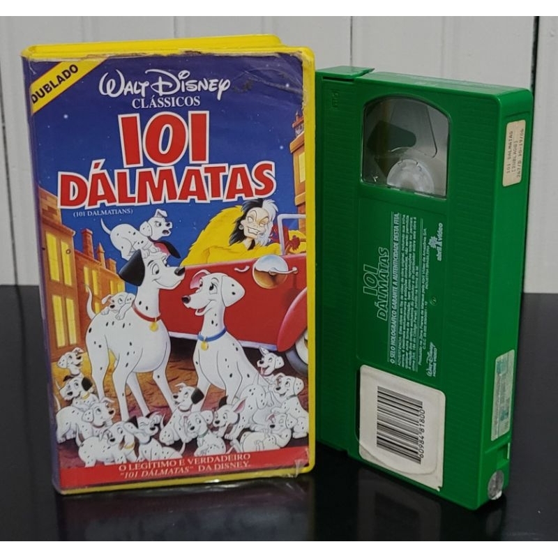 Antiga Fita VHS Desenho 101 Dalmatas Classicos Disney Fita Verde
