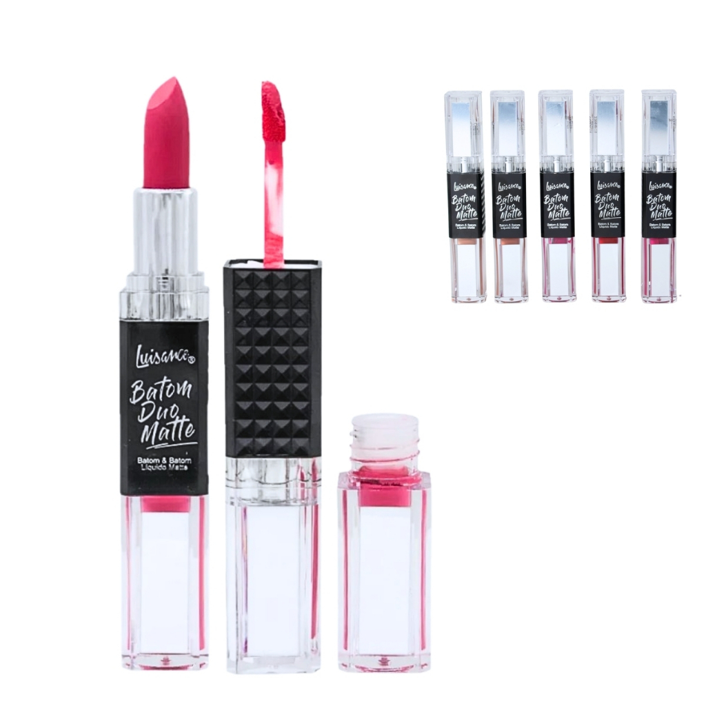 Batom Matte Duo Bastão Luisance Liquido 24 Horas Nude em Oferta na Shopee