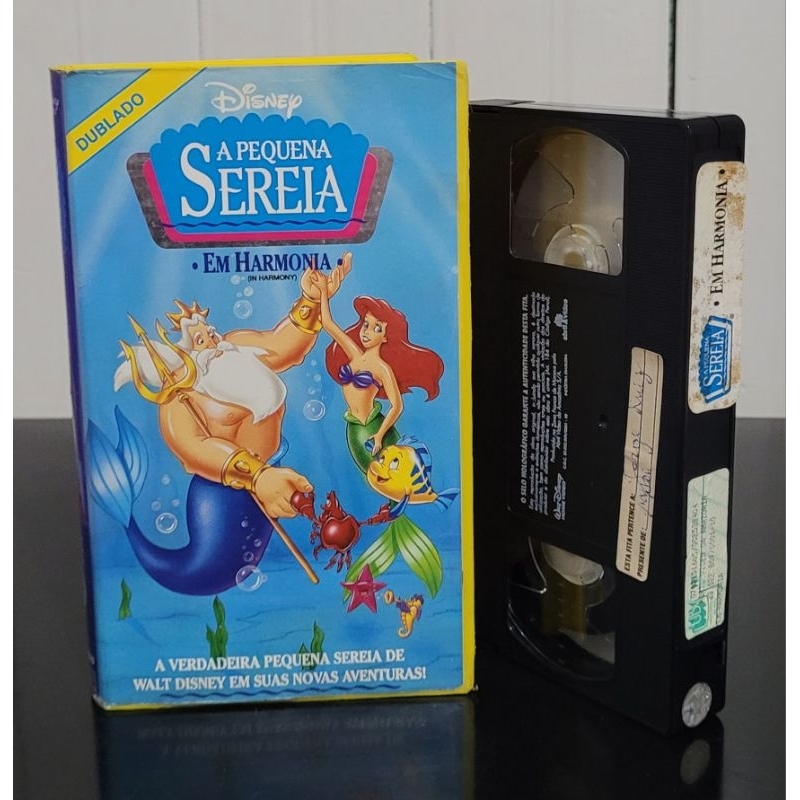 Antiga Fita VHS Desenho A Pequena Sereia Em Harmonia Classicos Disney.