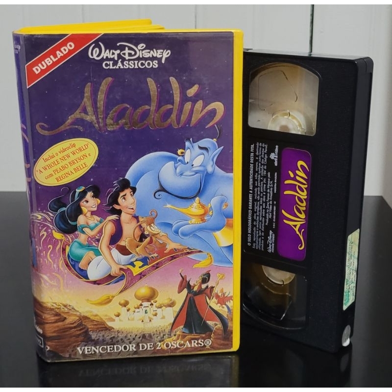 Antiga Fita VHS Desenho Aladdin Classicos Disney Dublado