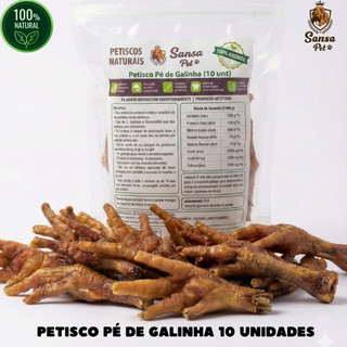 Petisco Pé de Galinha 100% Natural Saudável Colágeno Anti Estresse