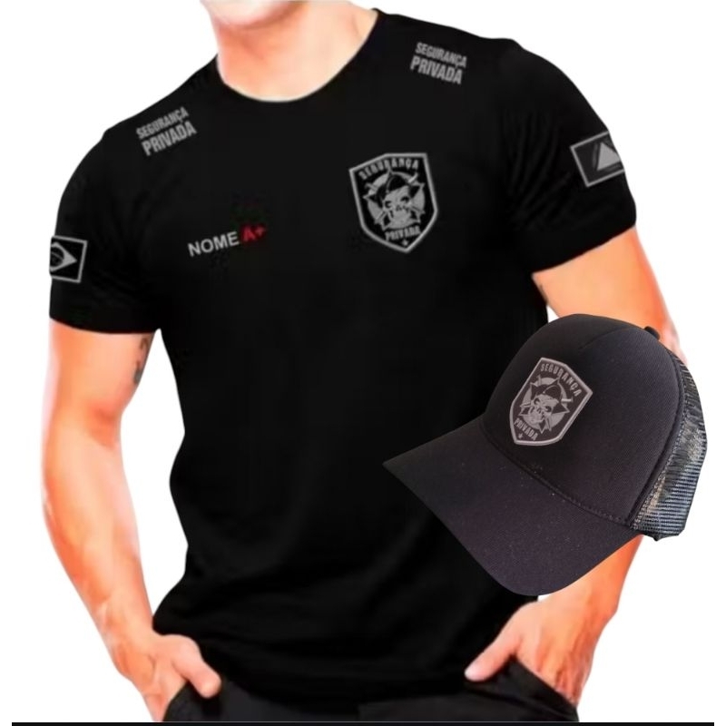 Kit Segurança Privada Uniforme Camiseta + Boné Ajustável