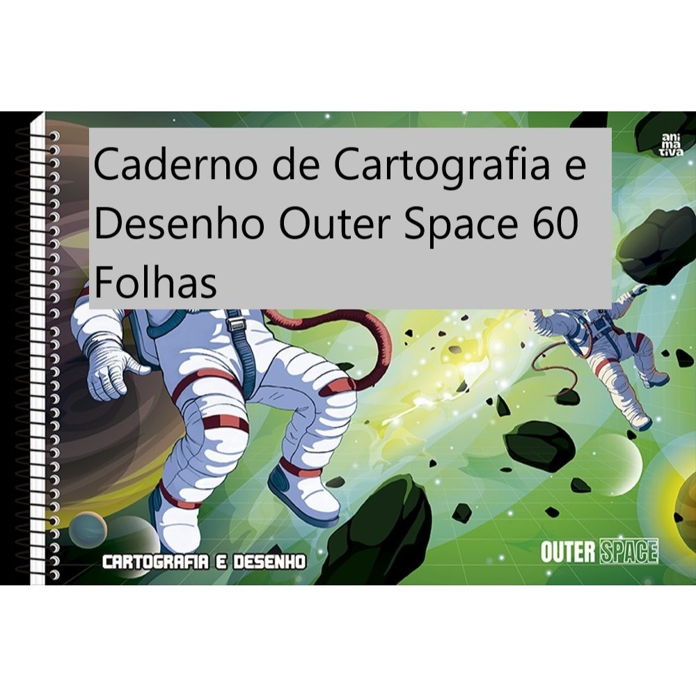 Kit Caderno Desenho Cartografia Criativo Papel Gráfico Alta Qualidade Outer Space Tema Espacial