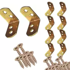 Kit 25 Cantoneiras 3x3 cm para Reforço de Móveis + Parafusos