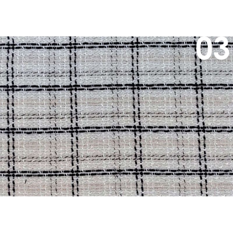 Tecido Tweed Ushuaia Preto Branco 470g Metro Linear Poliéster Malha Para Casaco Blazer Sofá Decoração