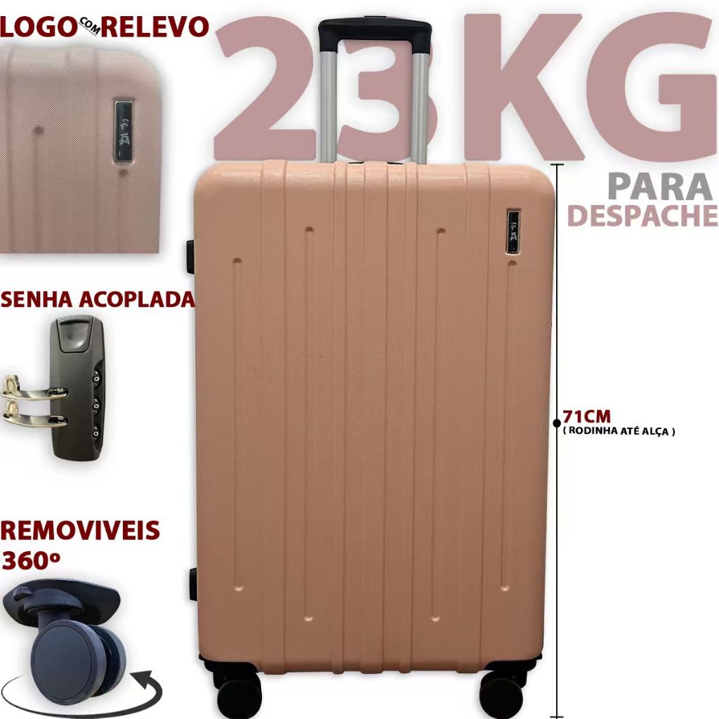 Mala De Viagem 23KG Despacho Com Rodinha 360° Mala Para Viagem 23 Kilos Despachar Promocao