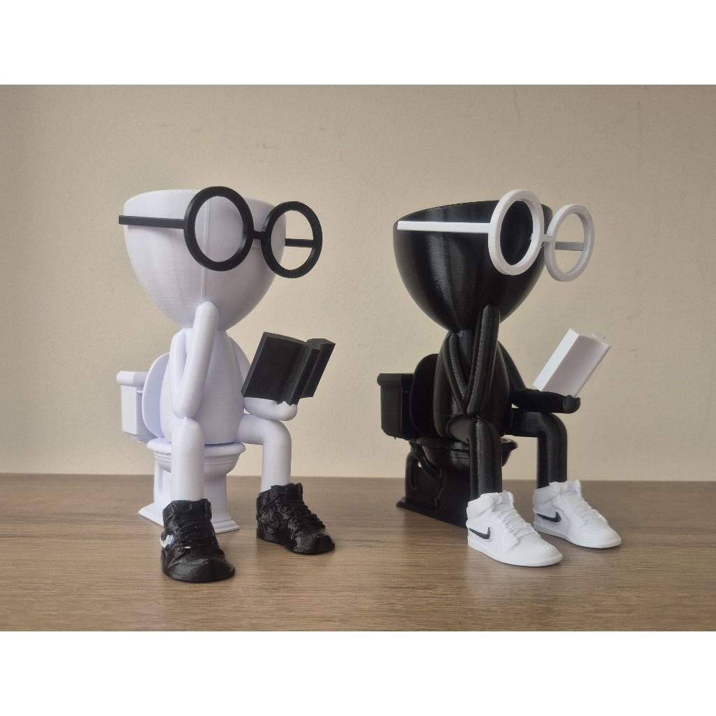 Vaso de Planta Criativo Robert plant no Vaso Sanitário – Decoração Divertida Impressão 3D