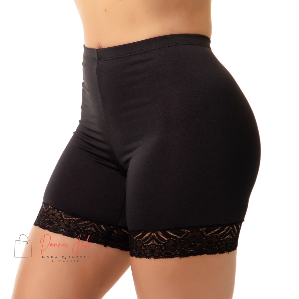 Shortinho Segurança Anágua Renda Feminino Microfibra M G GG Cores Com Forro 100% Algodão