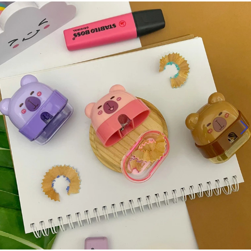 APONTADOR COM DEPÓSITO CAPIVARA - YINS - ESCOLHA A COR em Oferta na Shopee