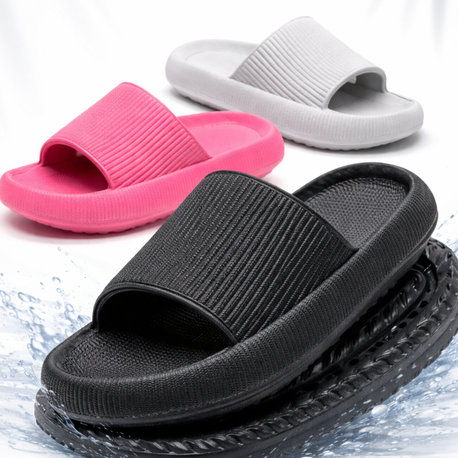 Chinelo Slide Nuvem Unissex Confortável Ortopédico Com Solado Respirável Seca Rápido Antiderrapante