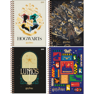 Pacote 4 Cadernos College Medio 177x242mm 1 Materia Harry Potter 80 Folhas. em Oferta na Shopee
