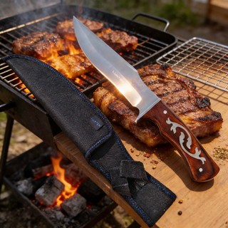 Faca Profissional para Churrasco com Bainha | Uso na Cozinha e ao Ar Livre