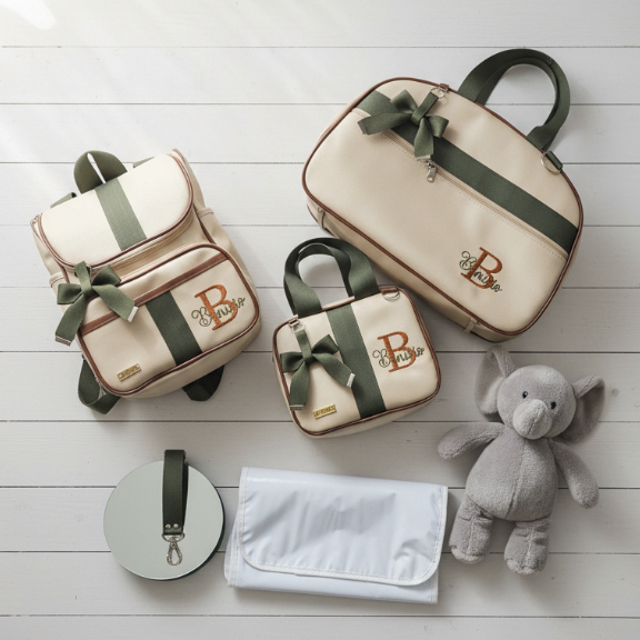 [KR RK Bolsas] PERSONALIZADOS Kit Maternidade Mala, Frasqueira e Mochila