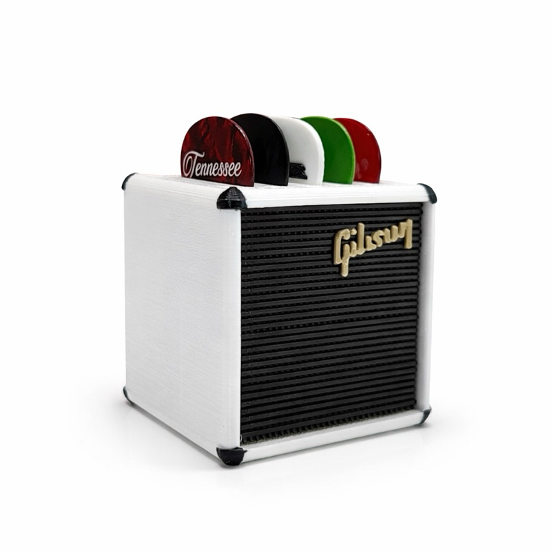 Porta Palhetas Mini Amplificador – Suporte Criativo para Guitarra e Violão – Impresso em 3D