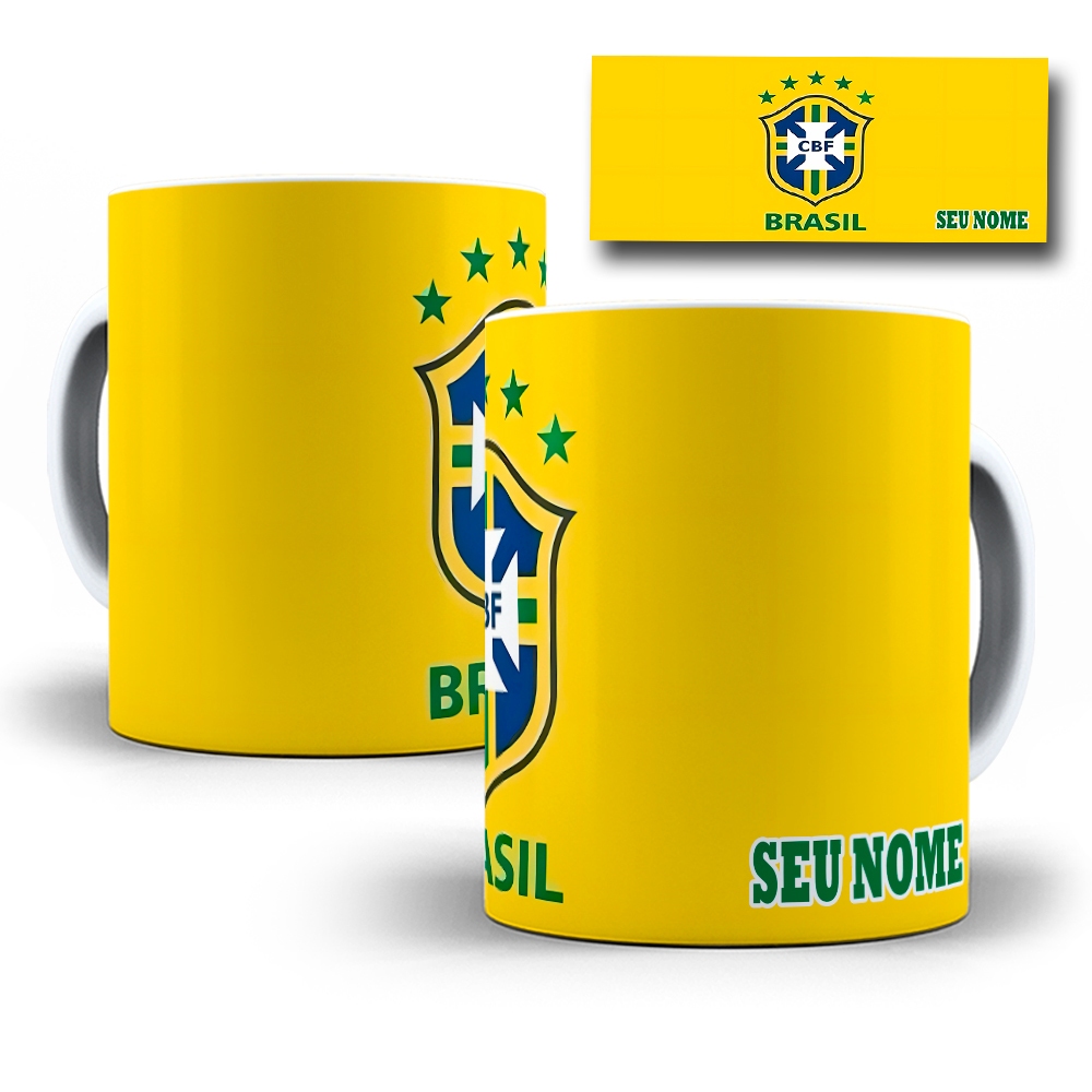 Caneca Personalizada Seleção Brasileira Brasil Neymar Copa do Mundo