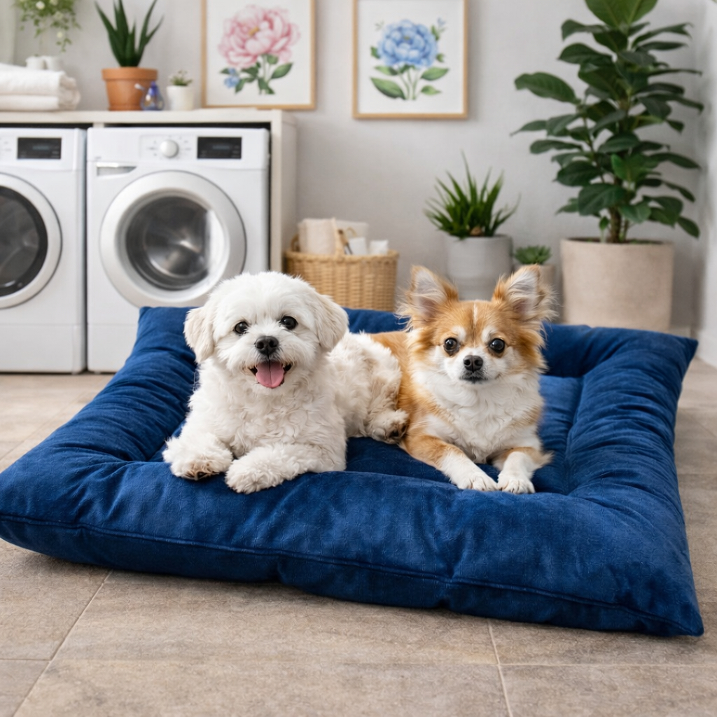 Detalhes do Cama Pet Animais Para Cachorro Ou Gato Premium 62cm X 55 Cm Colchonete Pet Dois Lados Preto/Colorido