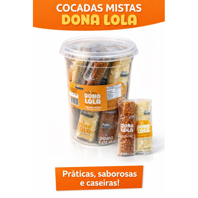 Doces Dona Lola - Pote de Cocadas com leite em pó