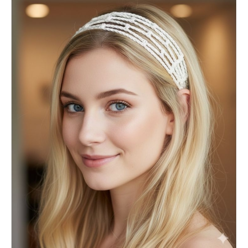 Tiara Headband em Crochê Artesanal – Faixa de Cabelo Boho Chic Estilo Blogueira crochet
