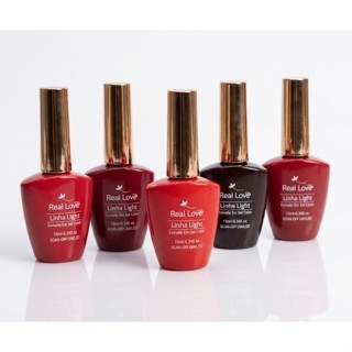 Kit até 6 Esmaltes em Gel Real Love Linha Light 10ml – Cores Vibrantes Alta Fixação UV/LED Vermelho em Oferta na Shopee