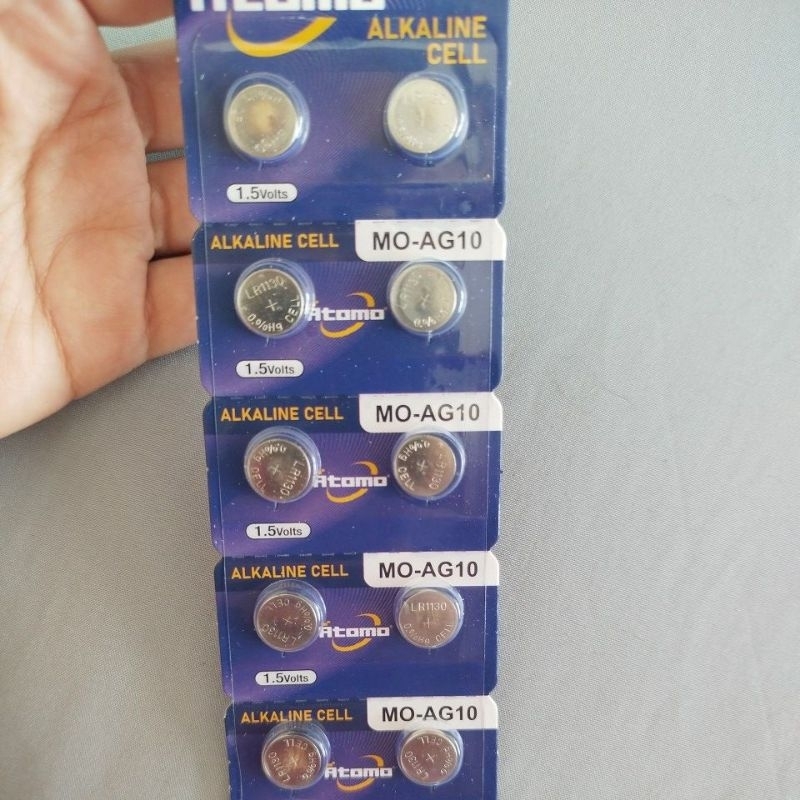 Cartela / Kit com 10 Pilhas redonda bateria de lítio AG10 / LR1130 em Oferta na Shopee