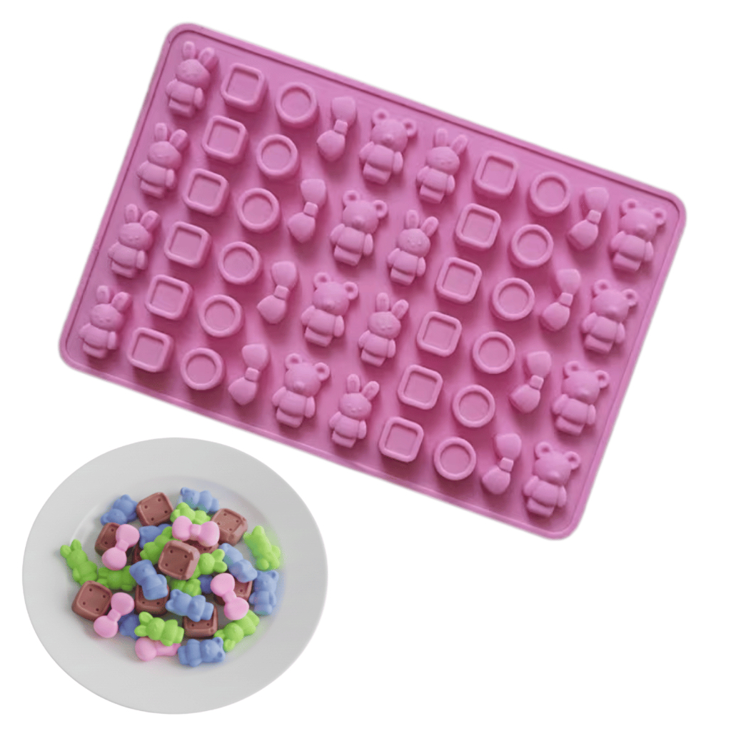 Molde de Silicone Bala Fini Goma Doce Coelho Ursinho Forma 40 Cavidades Chocolate Gelatina em Oferta na Shopee
