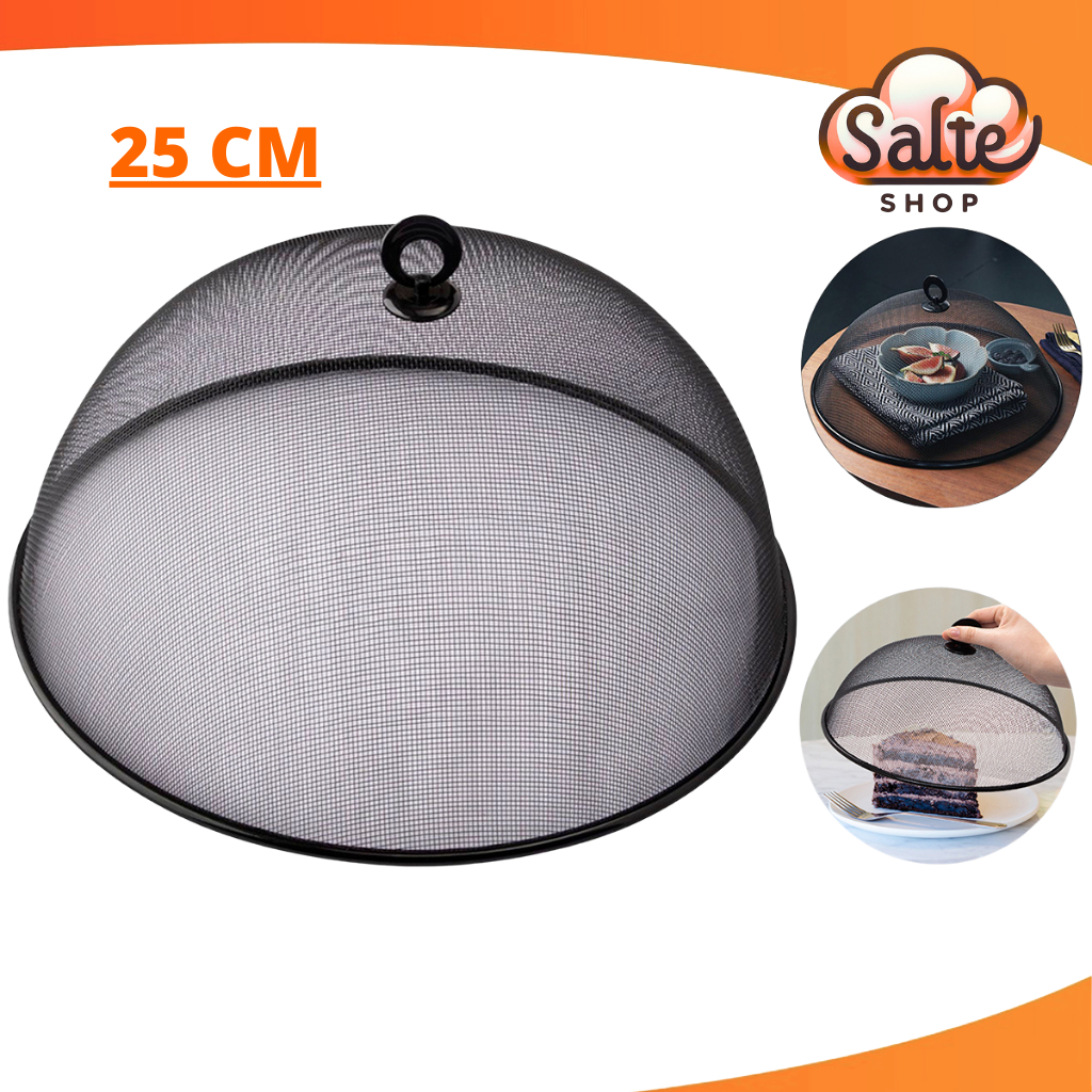 Tela Protetora Para Alimentos Redonda de Metal 25cm Pães Bolos Frutas