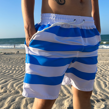 Bermuda Masculina  Estampada Listrada Tactel Grosso Estilo Maurinho Ideal Para Praia Verão Academia em Oferta na Shopee