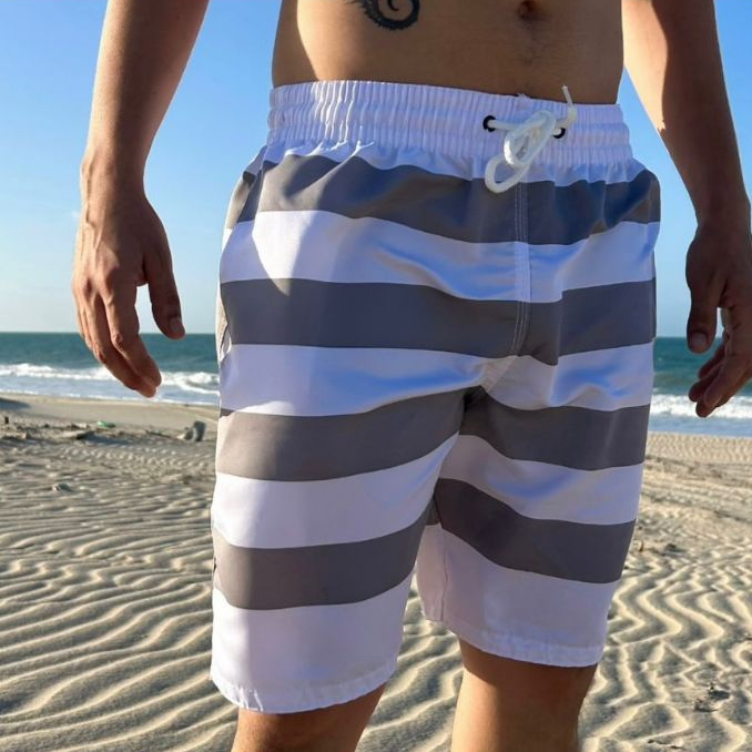 Short Listrado Bermuda Masculino Tactel Moda Praia Verão Calção Para Viagem em Oferta na Shopee