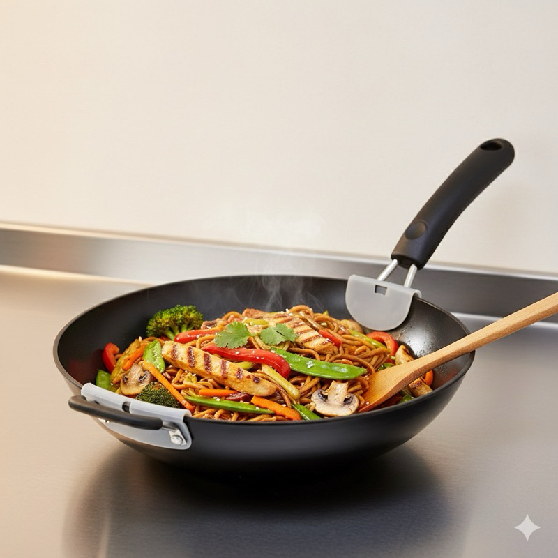 Frigideira Wok Fundo Indução Antiaderente 34cm Frigideira de Paella Yakisoba Fritura em Imersão